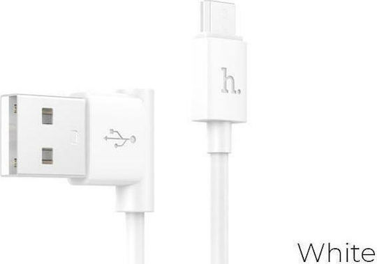 Hoco L-shape Regular USB 2.0 spre micro USB Cablu Alb 1.2m (HC-UPM10W) 1buc
