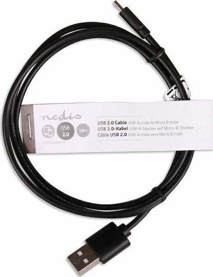Nedis 1m Regular USB 2.0 to micro USB Cable (CCGT60500BK10)