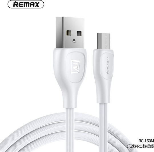 Remax Regular USB 2.0 to micro USB Cable Λευκό 1m (Lesu Pro)