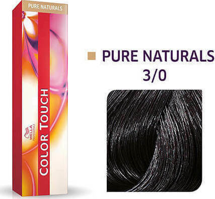 Wella Color Touch Pure Naturals Vopsea Temporară de Păr Fără Amoniac 3/0 Castaniu Închis 60ml