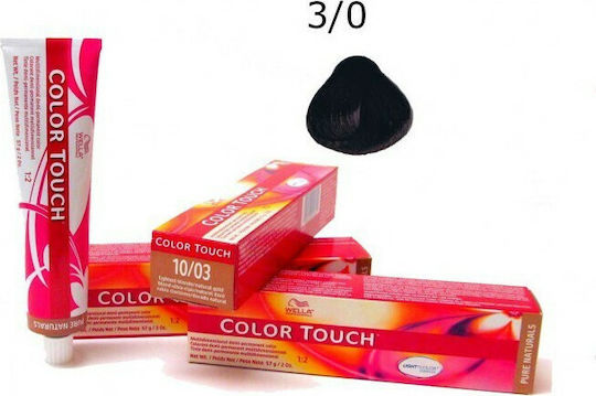 Wella Color Touch Pure Naturals Vopsea Temporară de Păr Fără Amoniac 3/0 Castaniu Închis 60ml