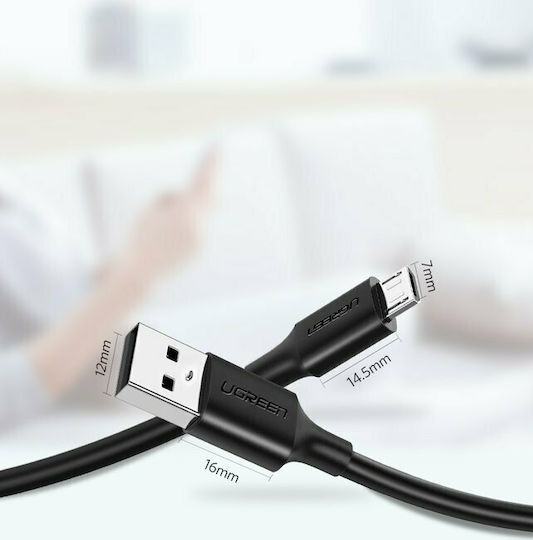 Ugreen US289 Regular USB 2.0 to micro USB Cable Μαύρο 1m (60136) 1τμχ