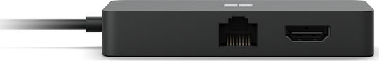 Microsoft Travel Hub USB-C Docking Station με HDMI PD Ethernet Μαύρο