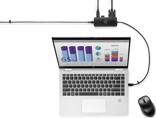 HP G2 USB-C Stație de andocare cu HDMI 4K PD Negru