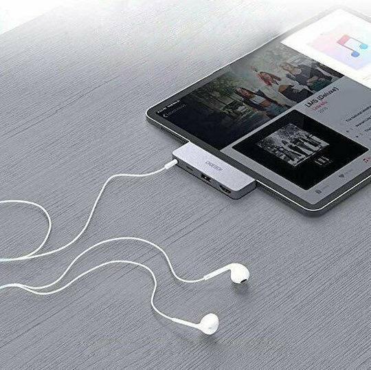 Choetech HUB-M13 USB-C Docking Station με HDMI 4K PD Γκρι