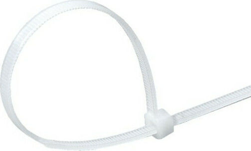 Com Cable Ties Plastic 250mm x 3.6mm in White Colour (100 pcs) (05.007)