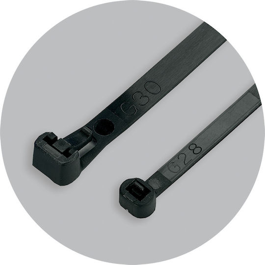 Benman Δεματικά Καλωδίων Πλαστικά 300mmx4.8mm σε Μαύρο χρώμα (100τμχ) (70888)