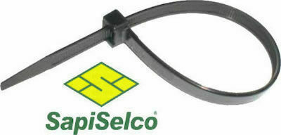 Sapiselco Plastic Cable Ties 200mmx3.5mm In Black Colour 100 Pieces SEL.3.223