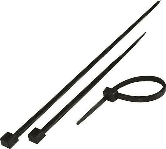 Eurolamp Δεματικά Καλωδίων Πλαστικά 250mmx4.8mm σε Μαύρο χρώμα (100τμχ) (147-54113)