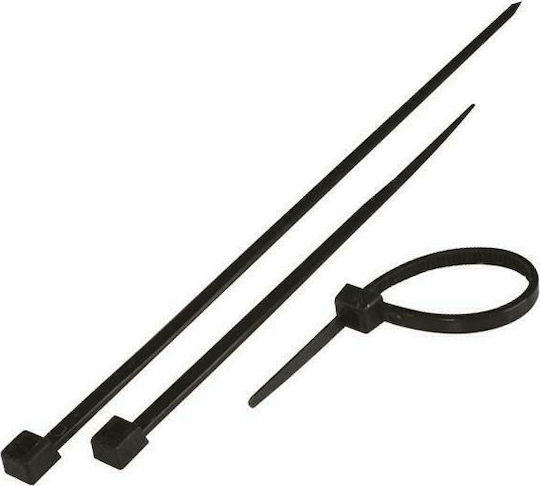 Eurolamp Δεματικά Καλωδίων Πλαστικά 250mmx4.8mm σε Μαύρο χρώμα (100τμχ) (147-54113)