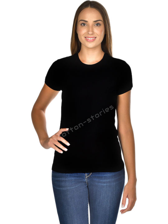 Women's Short Sleeve Cotton T-Shirt Black