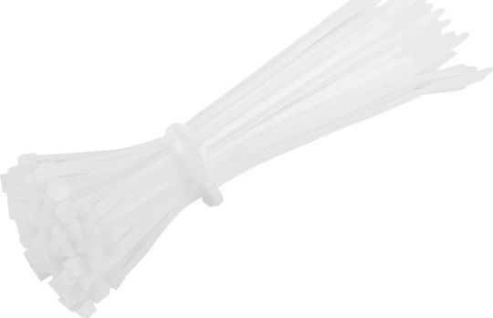V-TAC Cable Ties Plastic 150mm x 4.5mm in White Colour (100 pcs) (11171)
