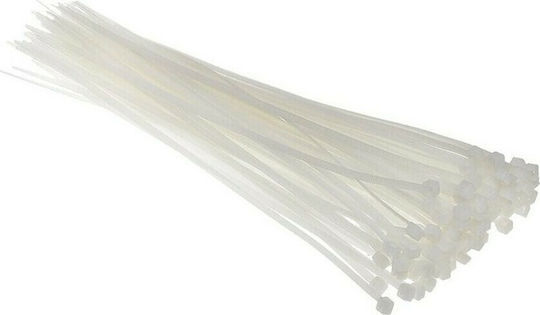 Helix Cable Ties Plastic 200mmx3.6mm in White Colour 100pcs