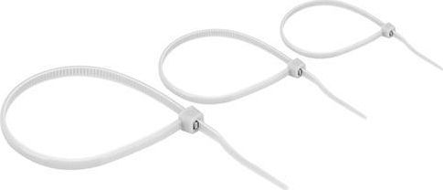 Sapiselco Kabelbinder Kunststoff 160mmx2.5mm in Weiß Farbe (100 Stück) sel.2.204
