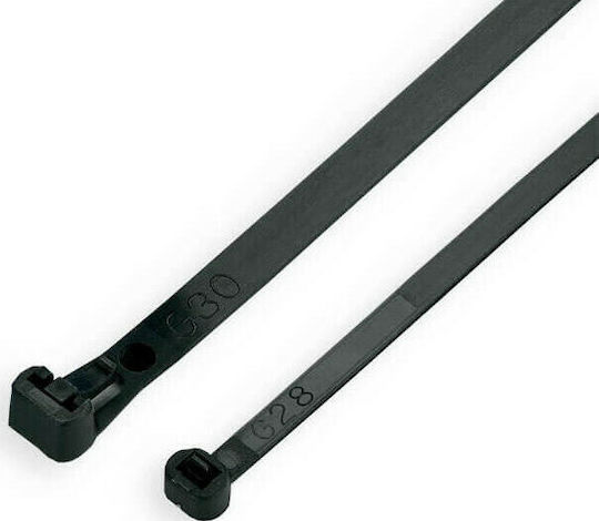 Benman Δεματικά Καλωδίων Πλαστικά 300mmx7.6mm σε Μαύρο χρώμα (100τμχ) (70891)