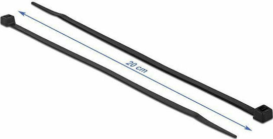 DeLock Cable Ties Plastic 200mm x 4.8mm in Black Colour (100 pcs) (19559)