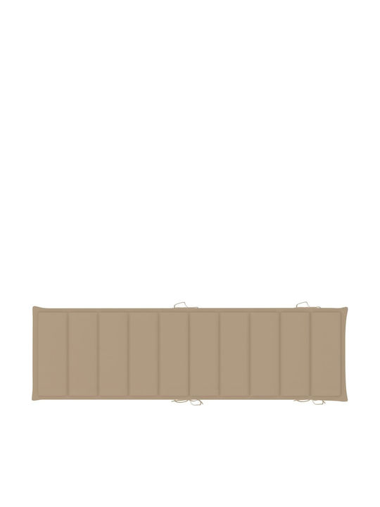 Liegestuhl Hölzernes mit Kissen Natural 2Stück 184x55x64cm.