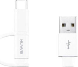 Huawei Flat USB to Type-C/micro USB Cable Λευκό 1.5m (04071417)