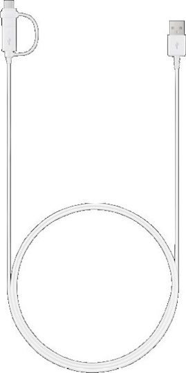 Samsung Regular USB to micro USB / Type-C Cable 3A Λευκό 1.5m (EP-DG930DWEGWW)