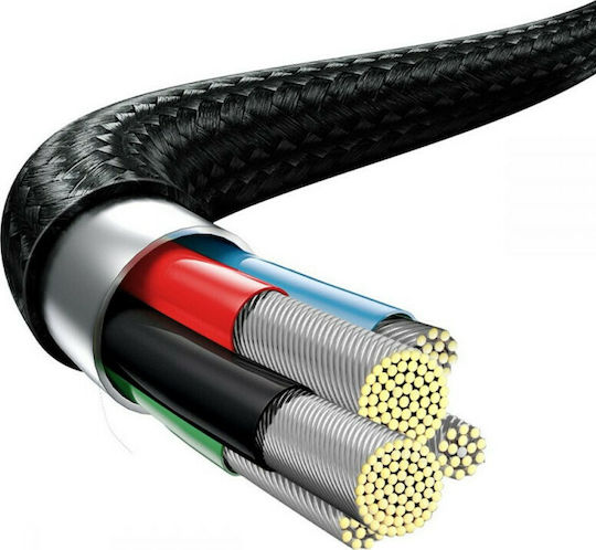 Baseus Rapid Series Braided USB to Lightning / Type-C / micro USB Cable 3A Μαύρο 1.5m (CAMLT-SC01)