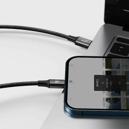 Baseus Rapid Series Braided USB to Lightning / Type-C / micro USB Cable 3A Μαύρο 1.5m (CAMLT-SC01)