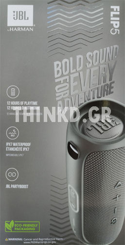 JBL Flip 5 Waterproof Bluetooth Speaker 20W with Battery Life up to 12 hours Gray