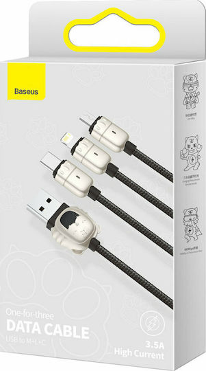 Baseus Tiger Braided USB to Lightning / micro USB / Type-C 1.2m 3.5A Cable (CASX010001)