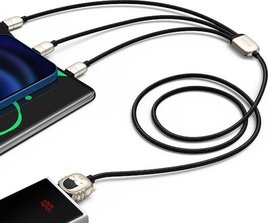 Baseus Tiger Braided USB to Lightning / micro USB / Type-C 1.2m 3.5A Cable (CASX010001)