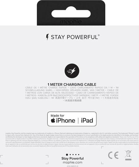 Mophie Braided USB to Lightning / Type-C / micro USB Cable Λευκό 1m (409903219)