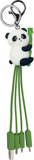Legami Milano Link Up Keychain USB to Lightning / Type-C / micro USB 0.08m 1.8A Cable Green (UCC0005)