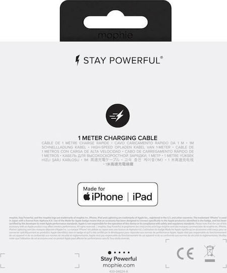 Mophie Braided USB to Lightning / Type-C / micro USB Cable Μαύρο 1m (409903220)