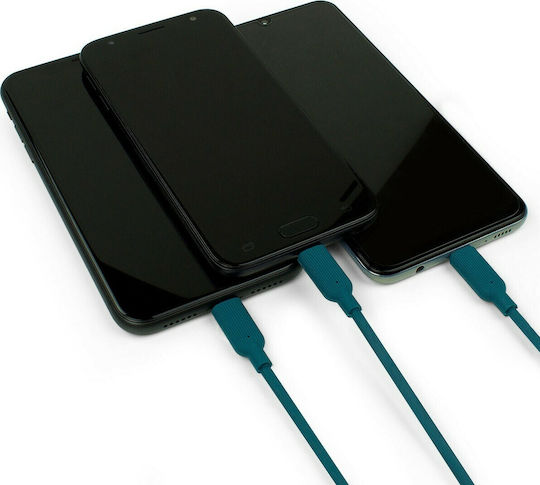 Legami Milano Three Hugs Редовен USB към Мълния / Type-C / микро USB Кабел 2.8Спецификация Зелен 1м (CCA0001)