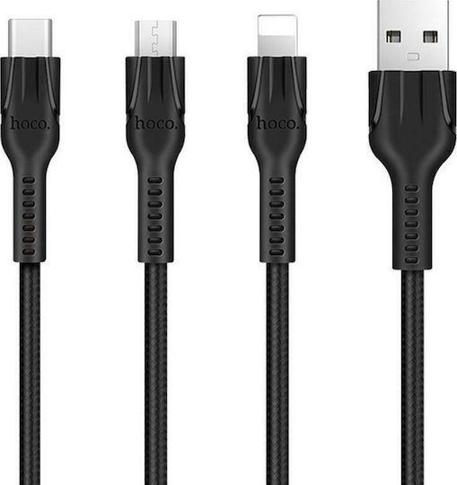 Hoco U31 Benay Braided USB to Lightning / Type-C / micro USB 1.2m Cable