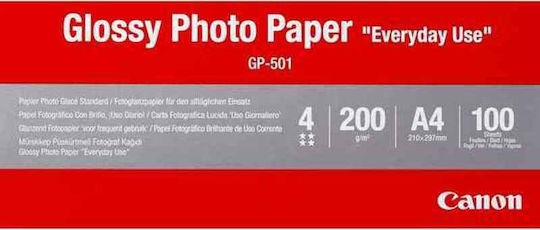 Canon GP-501 Photo Paper Everyday Use A4 (21x30) 210gr/m² for Printers Inkjet 100 Sheets