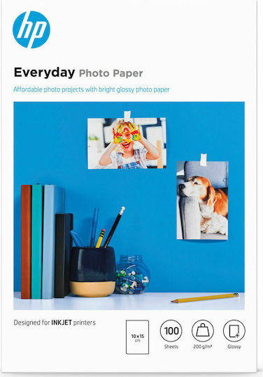 HP Everyday Glossy Photo Paper A6 (10x15) 200gr/m² for Printers Inkjet 100 Sheets