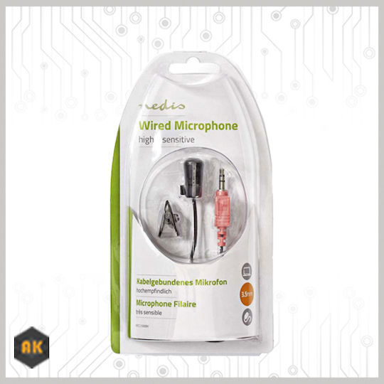 Nedis MICCJ100BK Δυναμικό Μικρόφωνο 3.5mm Πέτου, Clip On για Φωνητικά