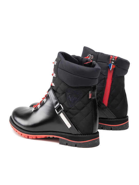 Leder Damen Knöchelstiefel Schwarz