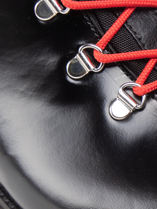 Leder Damen Knöchelstiefel Schwarz