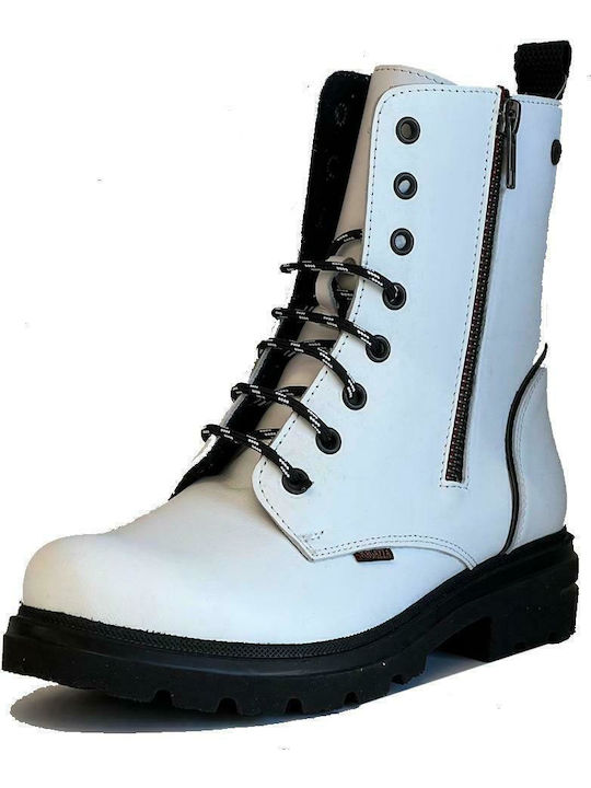 Leather Women's Ankle Boots White