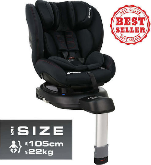 Bebe Stars Megan Детско Столче за Кола i-Размер с Isofix Черно 0-25 кг
