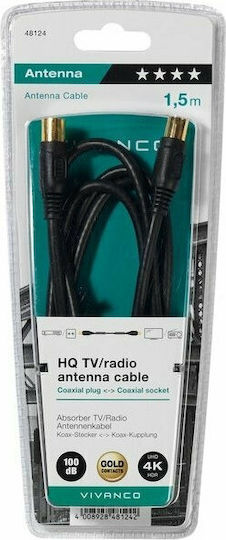 Vivanco Antenna Cable Coax male - Coax female 1.5m (48124)