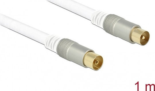 DeLock Antenna Cable Coax male - Coax female White 1m (89411) 1pcs