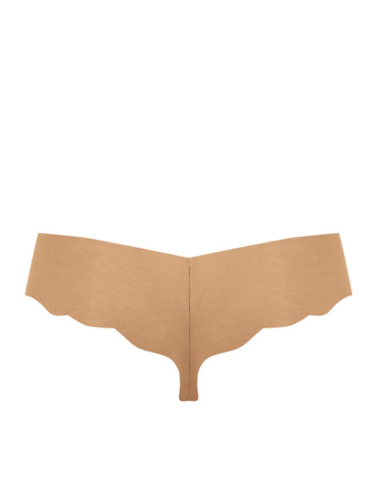 Zero Hipster Γυναικεία String 2Pack χωρίς Ραφές Μπεζ