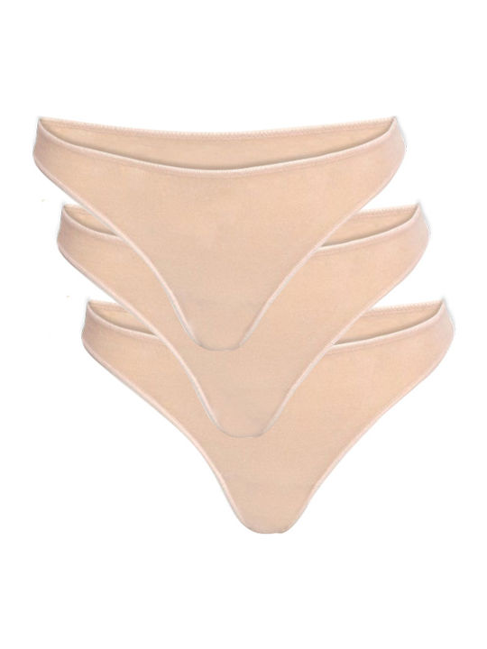 Miss Βαμβακερά Women's Slip 3Pack Beige