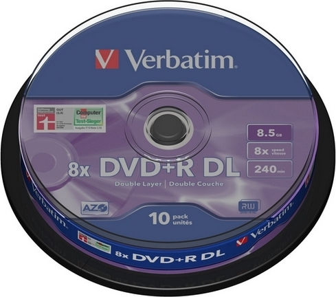 Verbatim Εγγράψιμα DVD+R 8x Dual Layer 8.5GB Cake Box 10τμχ