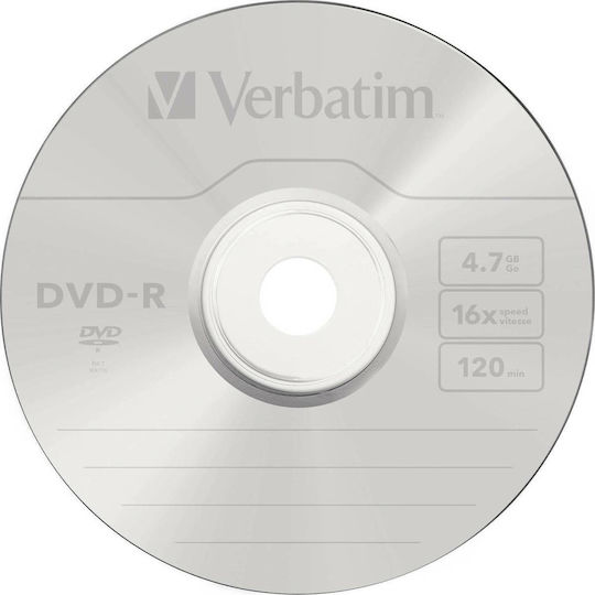 Verbatim Εγγράψιμα DVD-R 16x 4.7GB Cake Box 50τμχ