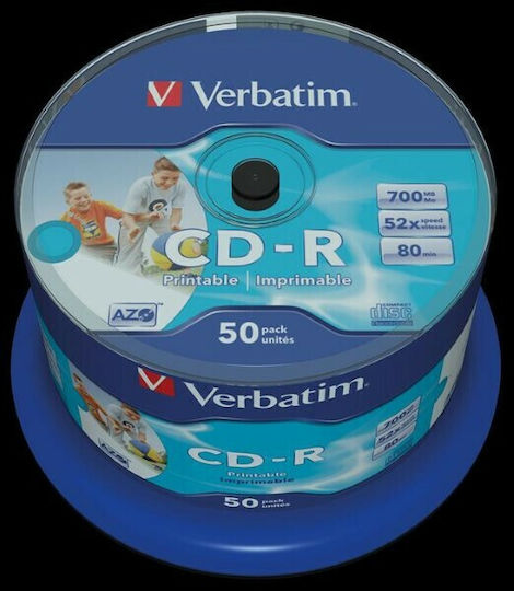 Verbatim Εγγράψιμα CD-R 52x 700MB Cake Box 50τμχ