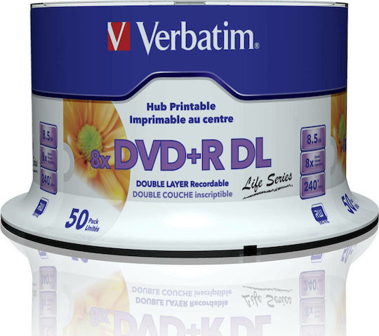 Verbatim Εγγράψιμα DVD+R 8x Dual Layer 8.5GB Cake Box 50τμχ