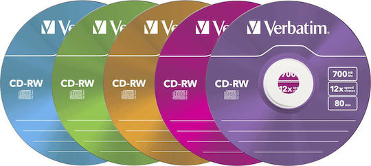 Verbatim Επανεγγράψιμα CD-RW 12x 700MB 5τμχ