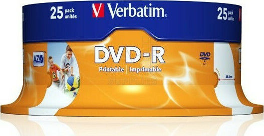 Verbatim Εγγράψιμα DVD-R 16x 4.7GB Cake Box 25τμχ